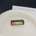 Mood Changing Sliding Personalized DIY My Social Battery Zinc Alloy Energy Brooch - Black