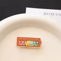Mood Changing Sliding Personalized DIY My Social Battery Zinc Alloy Energy Brooch - Orange