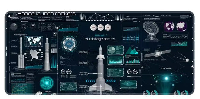Space Rocket Launch  XXL Gaming Mouse Pad - 700 x 300